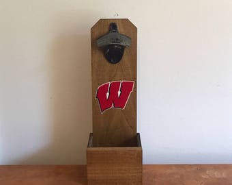 Wall Mounted Bottle Opener - Wisconsin Badgers