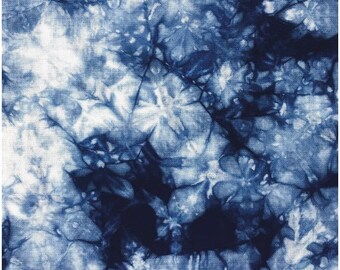 Shibori Fabric, Hand Dyed Indigo Fabric, Tie Dye Fat Quarter, Wabi Sabi Design