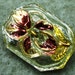 Czech Glass Button - handpainted blossom - uranium/vaseline glass (S142)