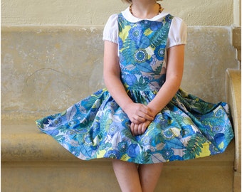 Child Pinafore Dress Sewing Pattern, The Kinderschürze Dress Sized 12mo to 12y