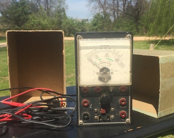 Vintage Electronic Measurements Corporation Ohm Meter, Electric Meter in box