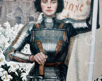 JEANNE D'ARC Most Beautiful Illustration ! Digital Vintage Joan Of ARC Arc Printable Image. Joan Of Arc Digital Download.