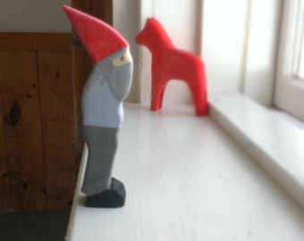 winter gnome - waldorf wooden doll - elsa beskow