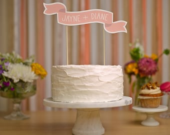 Custom Cake Banner No. 2 - Wedding Cake Topper