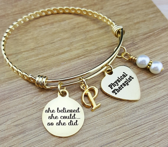 Gold Physical Therapist Gifts Physical Therapy Gifts College Graduation Gift Graduation Gift Senior Gifts Senior 2018 She Believed She Could