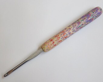 Polymer Clay Crochet Hook, Susan Bates size F 3.75 MM crochet needle