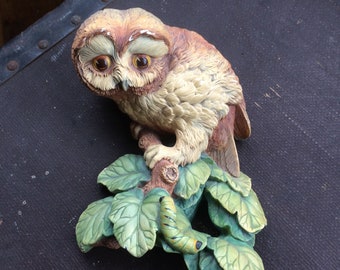 Vintage Bossons Owlet Chalk Wall Hanging - 1965