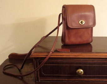 Etsy BDay Sale Coach Scooter Bag In British Tan Leather With 50 Inch Cross Body Strap- Made In U.S.A.