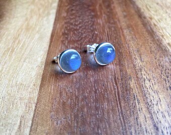 Sterling Silver Labradorite Earrings Blue Flash Labradorite Studs Labradorite Jewellery Gift For Her Womens Earrings Womens Jewellery STSE16