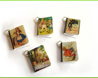 Charms Alice in Wonderland Miniature Books Set of all Five