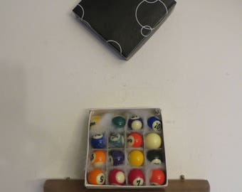 Vintage Pool / Billiard Balls, Complete Set, Miniature Pool Balls 1" diameter w/ free ship
