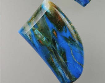 Peruvian Electric Blue Opal Cabochon, Electric Blue Opal Cab, Peruvian Blue Opal, Hand Cut Opal, Pendant Cab, Gift Cab, C1727, 49erMinerals