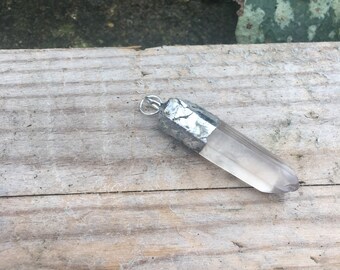 Clear quartz dipped necklace