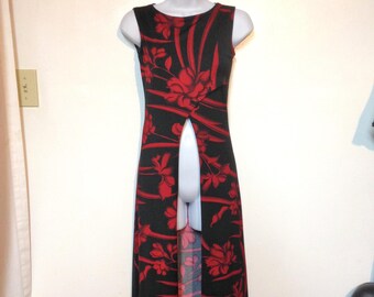 HOLD til 4/20 80s Midriff Baring Long Dress size 4 Slit Dress