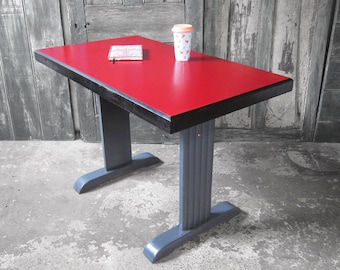 Art Deco Formica Table - French 1930s Red Kitchen Dining