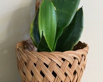 vintage woven basket / planter / wall decor