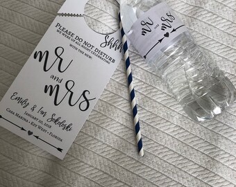 Mr & Mrs Water Bottle Labels