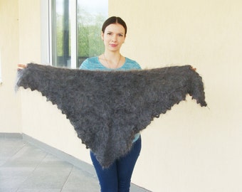Vintage Orenburg shawl Orenburg scarf Russian shawl Warm scarf Warm shawl Gray shawl Gray scarf Chale russe Vintage shawl
