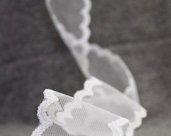 Ruban de dentelle blanc, dentelle pour mariage, ruban décoratif de dentelle blanche, dentelle a vendre au mètre, ornement a chapeau