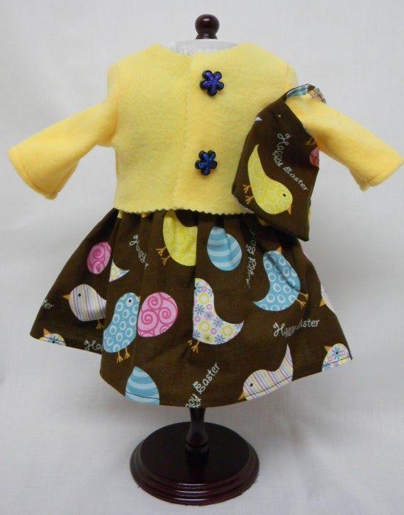 Easter Dress With Fleece Jacket for 18 inch doll like the
