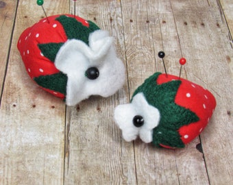 Strawberry Pincushion, Special Pincushion, Pincushion, Brocade Pincushion, Sewing Gift for Mom, Quilters Gift, Sewers Pincushion