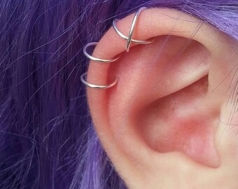 Ear clip, Ear wraps, Earring cuff, Fake ear cuff, Silver ear cuffs, Double cuff, Ear cuff silver, Ear cuff gold, Cuff earrings, boho cuff