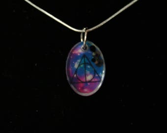 Harry Potter Deathly Hallows Symbol Necklace or Keychain