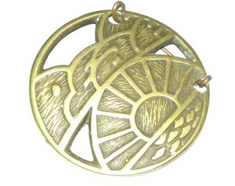 Vintage 1971 Ecology Designs belt buckle Peace sign