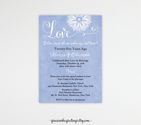  Vow  Renewal  Invitation  Anniversary  Invitation  10th 20th 