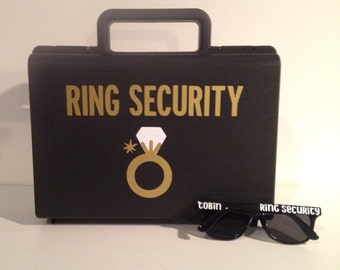 Ring Bearer Briefcase AND Sunglasses - Ring Bearer Briefcase - Ring Bearer Gift - Ring Security Briefcase