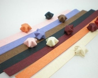 Embossed Autumn Origami Lucky Star Paper Strips - flat pack of 70 strips