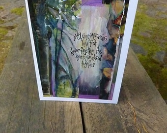 MEMORIES, SYMPATHY Card, Remembrance Card, Graditude Card, Care and Compassion Card, Remembrance Card by Seattle Artist Mary Klump