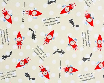 Little Red Riding Hood by Shinzi Katoh Character Fabric made in Japan, 45cm by 53cm or 18" by 21"