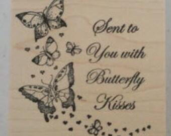 Butterfly Kisses Rubber Stamp - 114W02