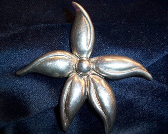Vintage Sterling Silver 925 Flower Brooch Pin