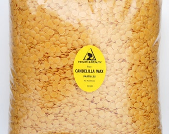 10 Lb CANDELILLA WAX Flakes Organic VEGAN Pastilles Beards Premium Prime Grade A 100% Pure