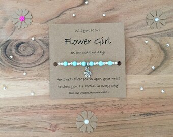 Flower Girl Proposal Bracelet, Proposal Gift, Will You Be My Flower Girl, Ask Flower Girl, Flower Girl Gift, Bridesmaid Jewellery