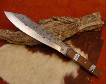 Viking Knife with leather/brass scabbard hand forged 1095 steel (g)