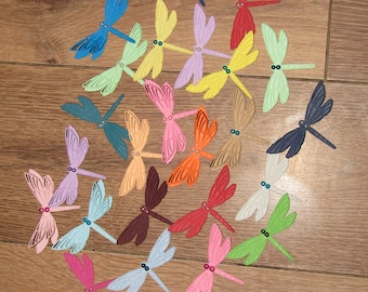 Dragonfly Die cut Embellishments x 10 - Cardmaking, Papercraft, Table Decor