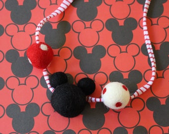 Minnie Felted wool Ball Necklace