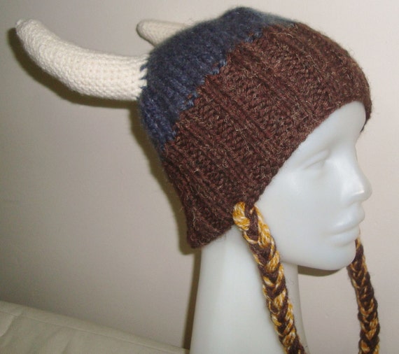 Womens Viking Knit Hat Women's Hat or Teens Viking Hat