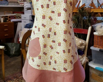 Fun Popcorn Themed Flounce Apron