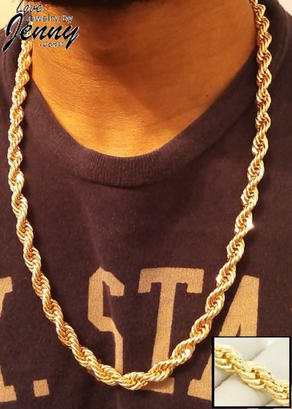 14K Gold Overlay 10 mm Dookie Rope Heavy Chain Necklace 14K Gold Overlay 10 mm Dookie Rope Heavy Chain Necklace