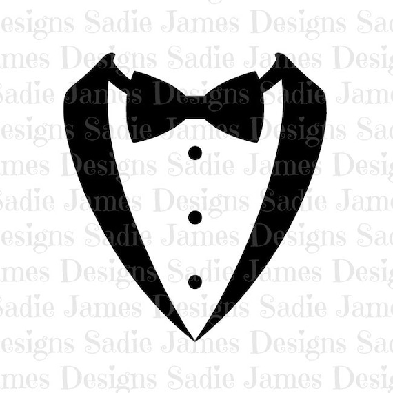 Tuxedo Bow Tie SVG and Silhouette Studio cutting file Instant