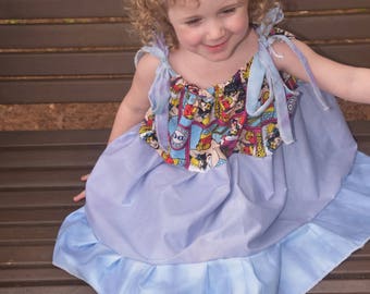 Little Girl Pillowcase Dress, Party Dress, Heirloom Dress, Flower Girl, Girl Ruffle and Lace Dress, Vintage Style Dress, Child Sundress