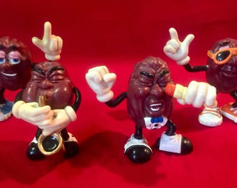 1987 Raisins, 1980's Raisins, Raisin Toy, California Raisins, 80s pvc Toys, Vintage Raisins, Vintage pvc Figures, 80's Toys, Vtg 80's