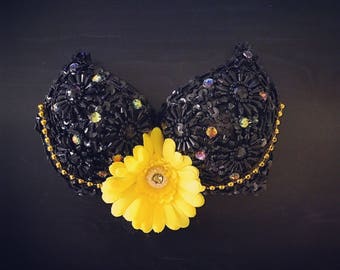 BLACK AND YELLOW Rave Bra