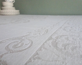 Gorgeous Damask Tablecloth 1940s