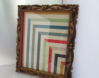 Vintage Gold Carved Resin Picture Frame 8 X 10 frame Made in USA Horizontal frame Vertical frame Gold Frame Resin Frame Wall Frame