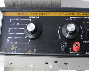 Vintage BK Precision Dynascan Corporation Tri-Output Analog Power Supply Model 1650 - circa 1980 - from DustyMillerAntiques